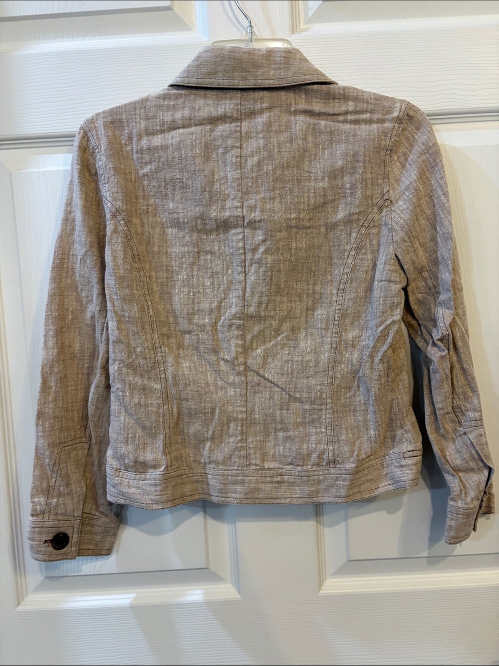 Chapter One Beige Button-Front Linen Jacket - Picture 6 of 7
